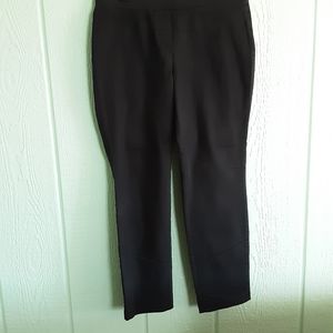Liz Claiborne #511 Leggings Women's Sz M Preowned Black Elastic Waist Two Pocket